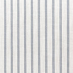 Newport Stripe upholstery fabric swatch for Anchorage Lounge Chair: cream background with navy vertical stripes.
