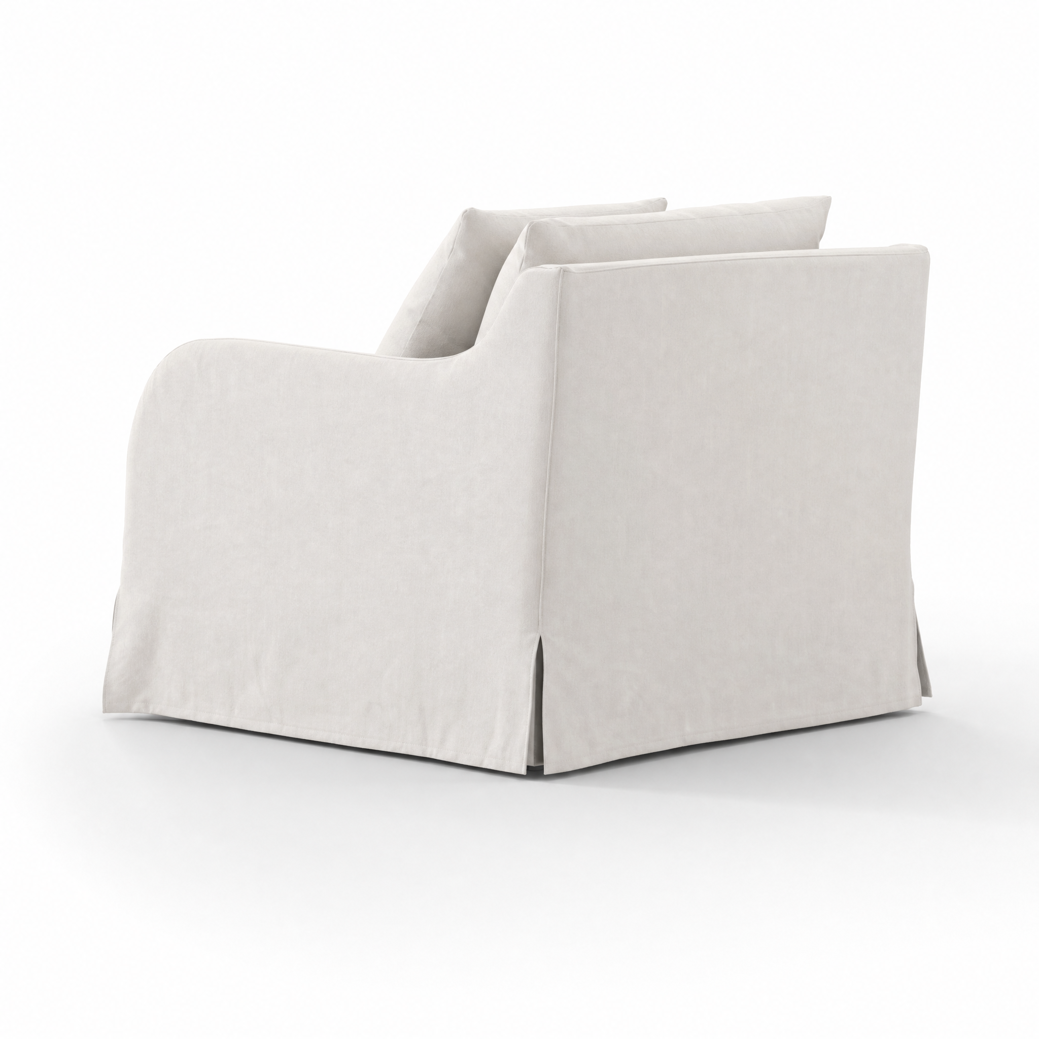 Kingston Occasional Chair with linen-cotton slipcover in neutral beige, featuring plush cushions and a timber frame.