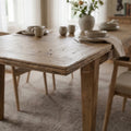 Marlborough Extension Dining Table in solid mango wood with a softly aged finish, farmhouse-style dining centerpiece
