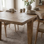 Marlborough Extension Dining Table in solid mango wood with a softly aged finish, farmhouse-style dining centerpiece