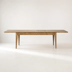 Marlborough Extension Dining Table in solid mango wood with a softly aged finish, farmhouse style.