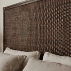 Plantation Rattan King Headboard, handwoven with double-layer rattan for a warm, characterful bedroom.