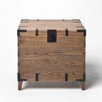 Avignon Trunk Table, reclaimed oak, concealed storage, exposed timber grain, forged metal detailing, Provincial style
