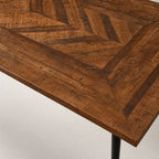 Havana Dining Table 180cm in reclaimed mango wood with walnut finish and distinctive grain patterns.