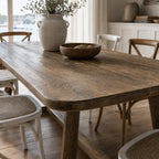 Pure Hawaii Dining Table in reclaimed oak with a weathered finish and solid timber construction.