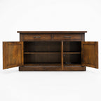 Marlborough 3-Door Buffet in coffee finish, solid mango wood with rich grain and ample storage.