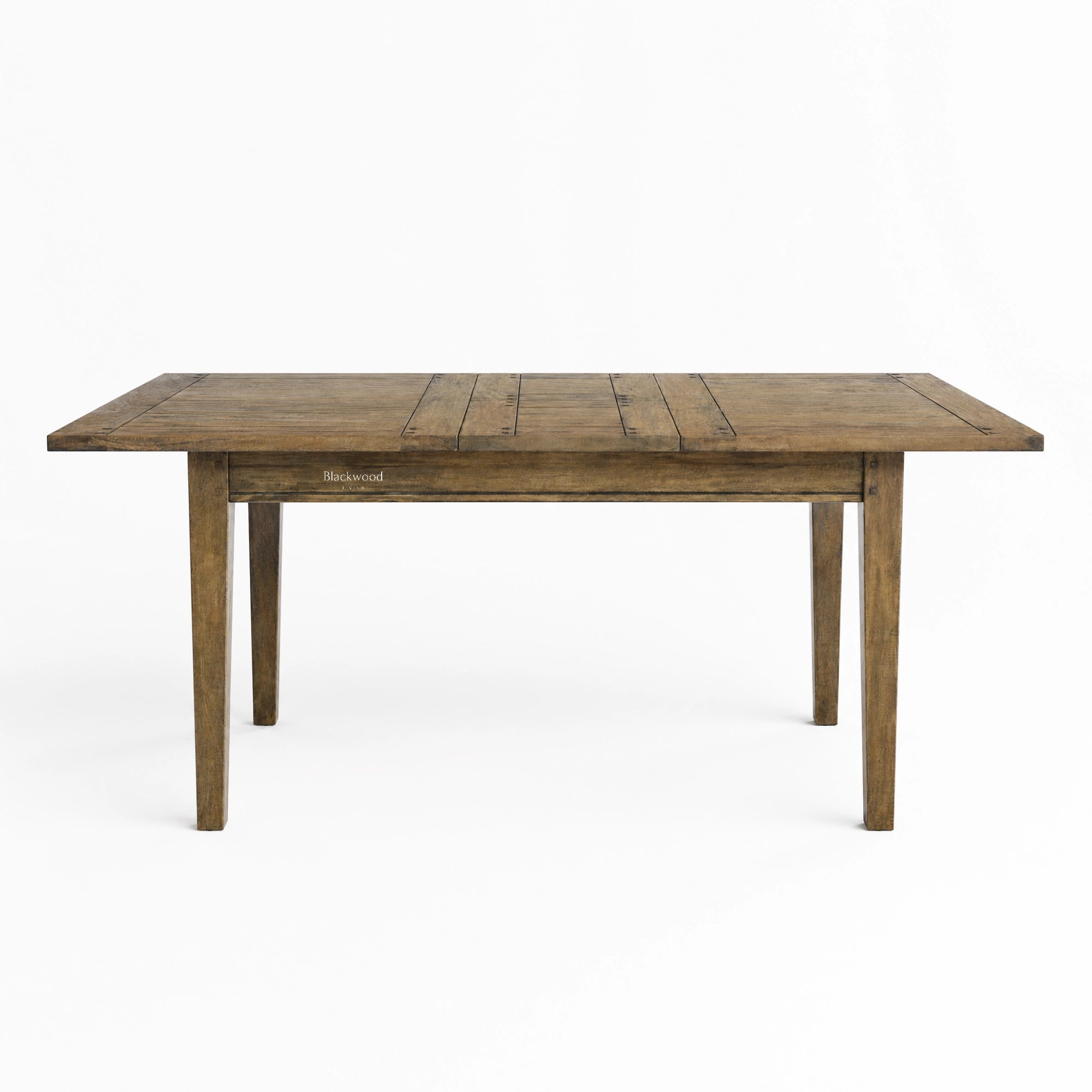 Renwick Extendable Dining Table 1.8m in solid mango wood with warm grain and plank top.
