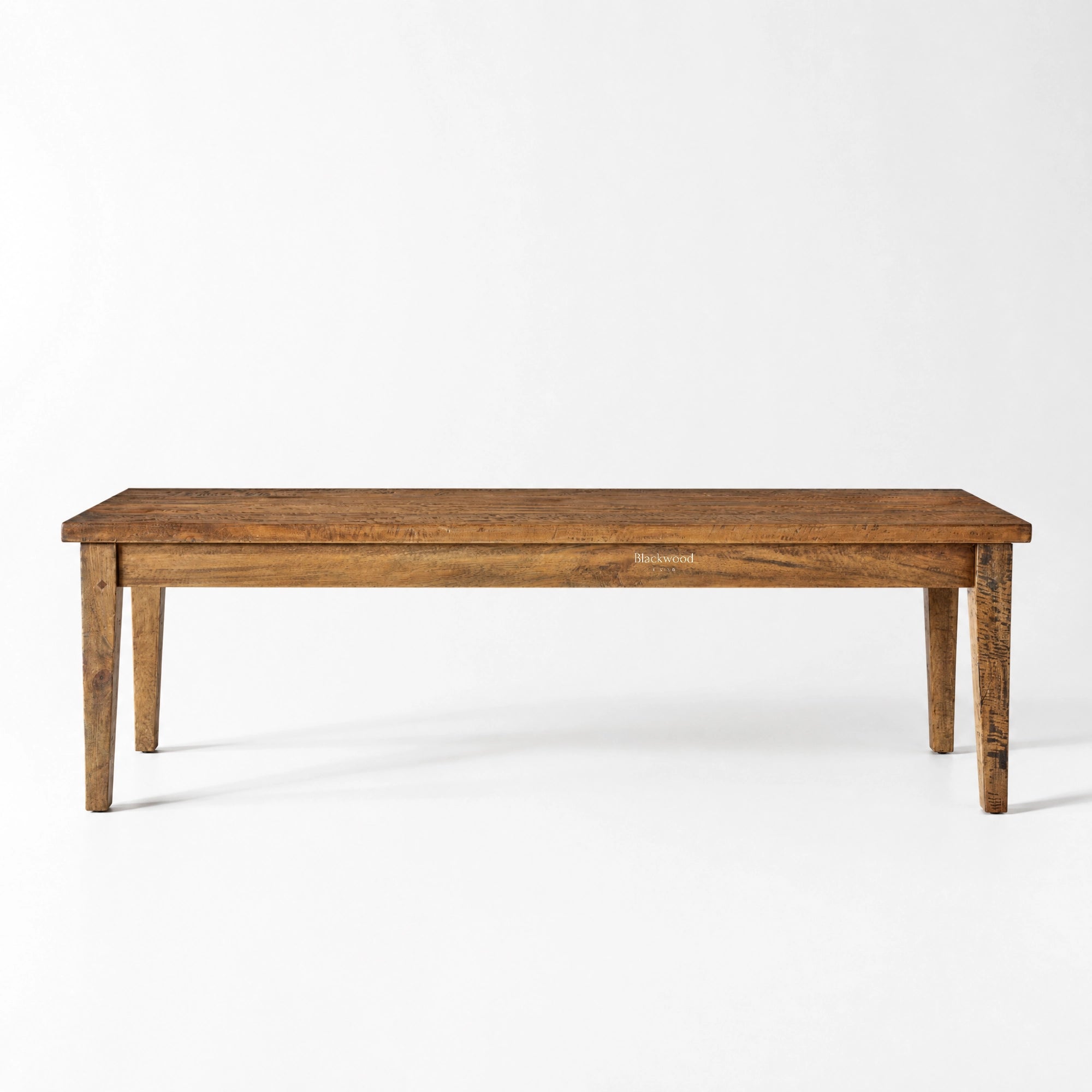 Renwick Bench Seat in solid mango wood with clean lines and rich natural grain.