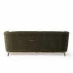 Windsor Sofa - Cypress in dark upholstery with a chalk-wash oak frame and tapered legs