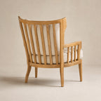 Sorrento Lounge Chair with an oak frame and soft linen upholstery.