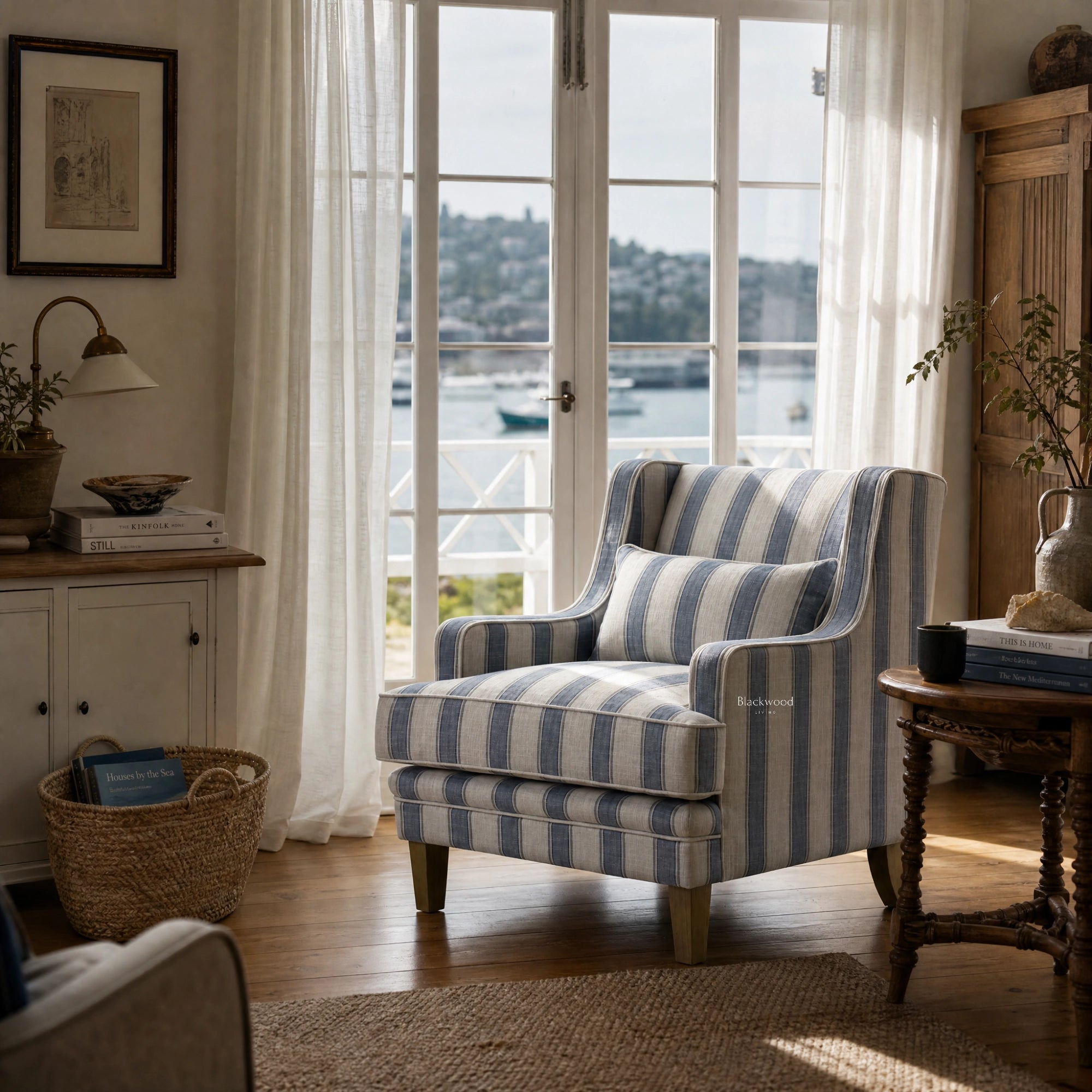 Anchorage Lounge Chair - Mariner Blue Stripe