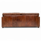 Grange Leather 3 Seat Sofa in warm brown South American top-grain cow leather, hand-finished.