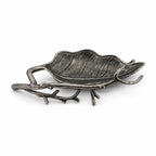 Woodland Metal Bowl in aluminium with a leaf-inspired form and textured finish.
