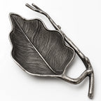 Woodland Metal Bowl, aluminium leaf-shaped with textured, organic finish.