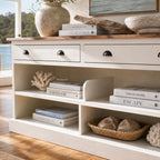 Harbour House Sideboard in reclaimed fir with a painted finish and natural timber top, coastal elegance.
