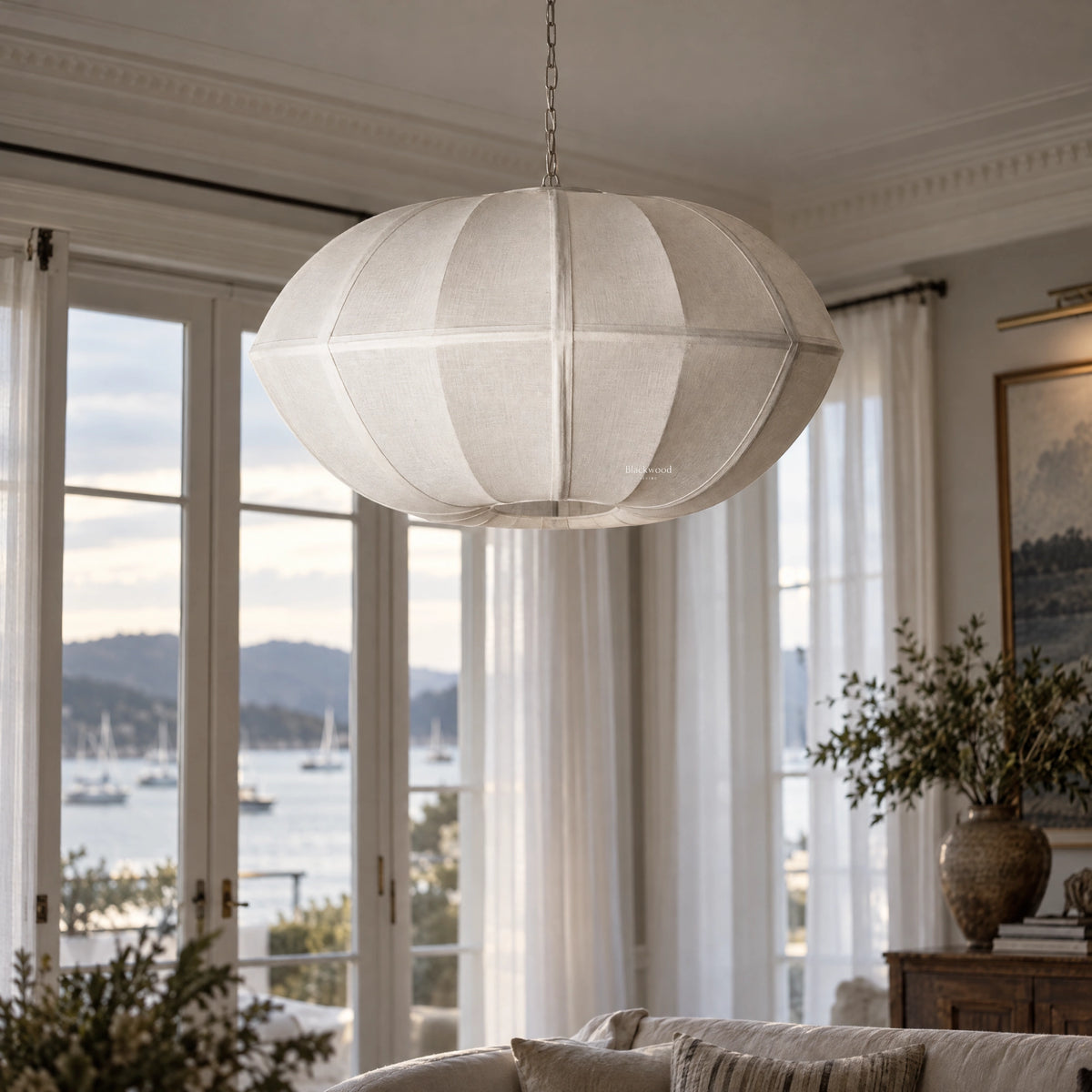 Aveline Pendant 110cm - Chalk