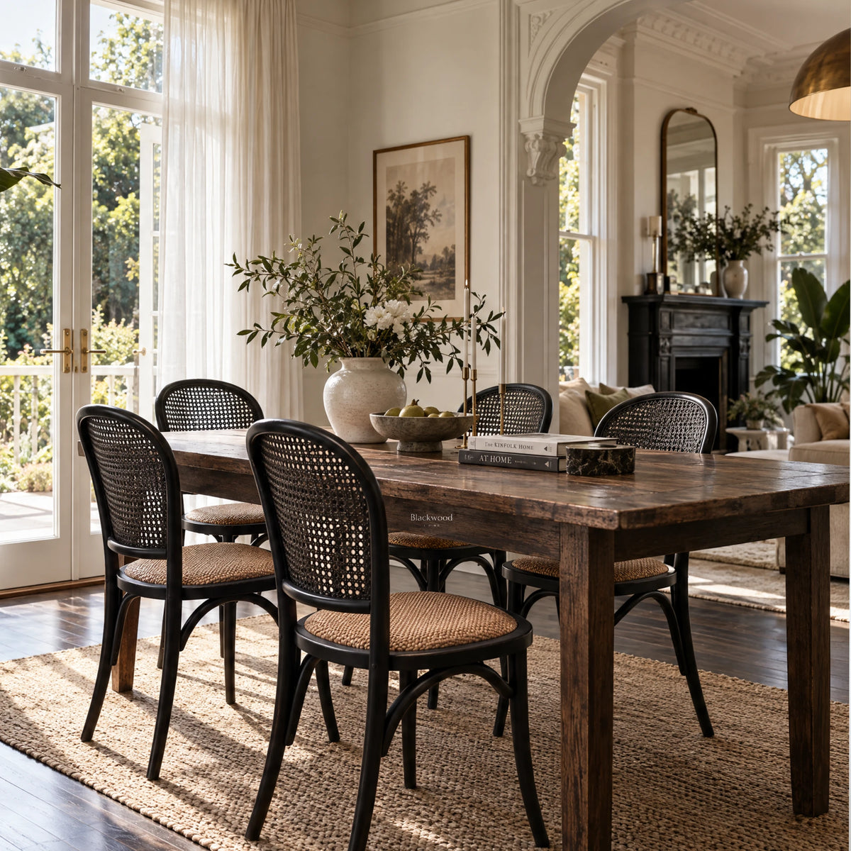 Langford Oak Bistro Chair - Black
