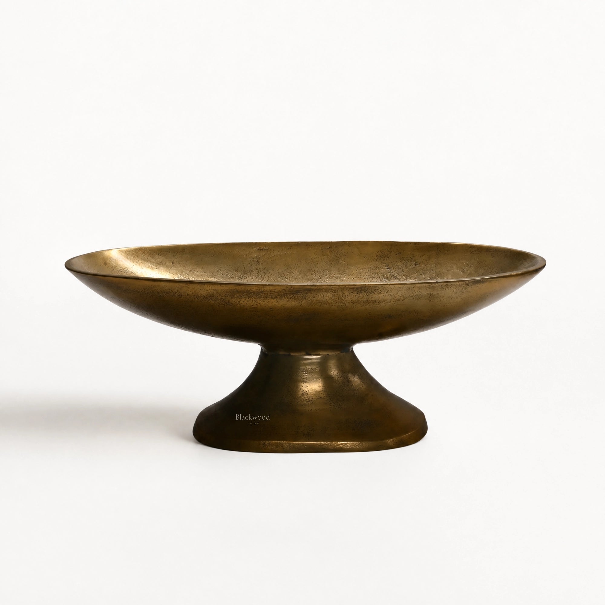 Blackwood Malabar Centrepiece in vintage brass with textured aluminium pedestal